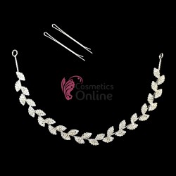 Tiara Ti002CC Argintie pentru mirese cu Crystale + 2 Agrafe